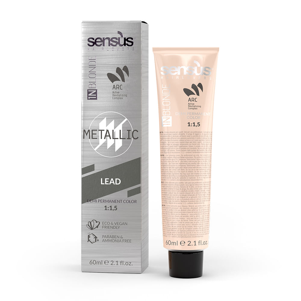 Sensus InBlonde Metalic Lead 60ml Vopsea de păr semipermanentă, Lead ...